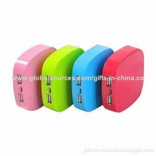 Dual-USB Power Banks with 4,400mAh Capacity, 18650 Battery Type